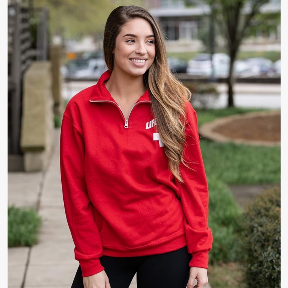 Lifeguard sweatshirt quarter zip red women’s size small